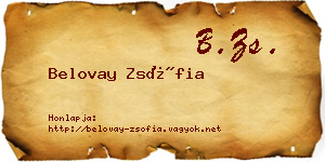 Belovay Zsófia névjegykártya